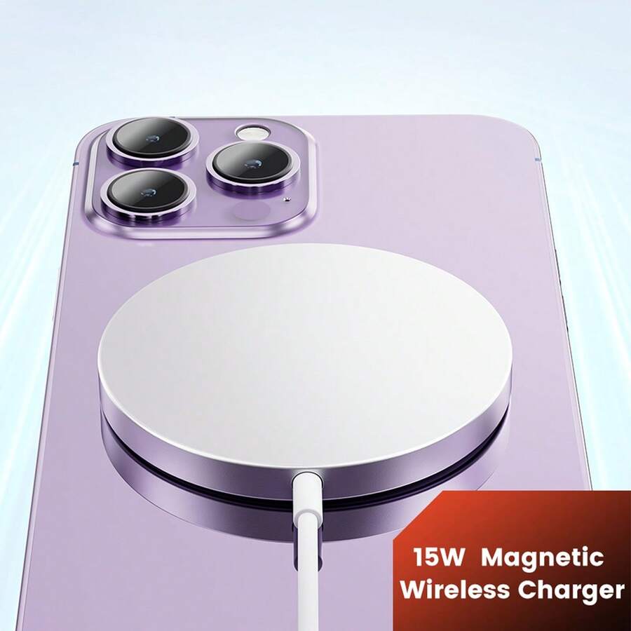 1 件便携式无线充电器，快速充电兼容 16/15/14/13/12 Pro Max Plus，适用于办公室、宿舍和家庭的手机