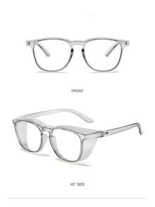 1 副时尚安全眼镜，透明防雾防刮防护眼镜，男女皆宜 - 無色 - 查看 7