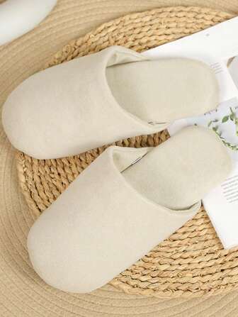 1/2 双复古纯色不对称/不对称面料柔软家居拖鞋，适合室内穿着、孕妇装、办公室、家居、健身房、所有季节、春夏秋冬