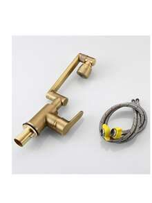 NVHUANGSHIJIA Solid Brass Retro Swivel Spout Faucet French Style Bathroom Basin Mixer Tap (Hot & Cold) - Multicolor - View 7
