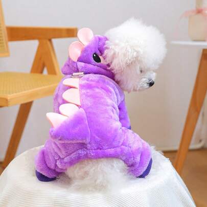 1 bộ quần áo thú cưng cho chó mèo, trang phục hóa trang cho chó/mèo nhỏ, trang phục biến hình khủng long ấm áp thoải mái dễ thương, thích hợp cho mùa thu/đông