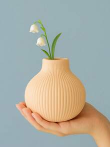 1pc Colorful Ribbed Decorative Vase - Minimalist Sculptural Home Decor, Suitable For Autumn Tabletop, Dorm, Back To School, Halloween And Thanksgiving Decoration - Multicolor - View 11