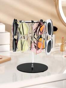 1 件 360 度旋转眼镜架，透明亚克力太阳镜架，可拆卸眼镜展示架，适用于梳妆台、办公室、衣柜、眼镜收纳盒 - 彩色 - 查看 11