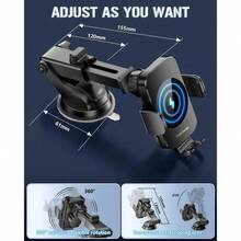 Wireless Car Charger, Fast Charging Phone Holder 3 In 1 Phone Mount Auto Clamping Car Accessories Compatible With IPhone 16 15 14 13 12 11 Xs XR,  S23 Ultra S22 S21 S20/S10+ S9(Midnight Black)