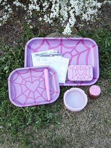 12件烟具礼品套装-大号卷烟盘、小号卷烟盘、锥形收纳管、激光防潮袋、铝合金研磨器、节日礼物