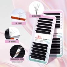 FADVAN Fadvan Easy Fanning Eyelash 0.05/0.07/0.10 C/D 9-17mm 15-20mm Mix Extensions Blooming Eyelashes Flare Eyelashes Russian Volume Auto Fan Eyelashes Natural Cilia Silk Lashes ,Natural, Lash Tech Supplies
