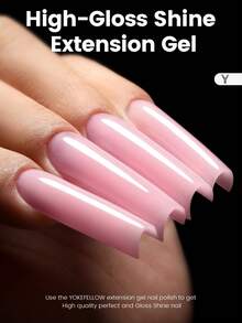 YOKEFELLOW 15g 增厚指甲凝胶，指甲延长凝胶果冻粉色增厚凝胶，增强指甲增强指甲延长，持久凝胶指甲浸泡 UV LED，适合女性女孩的美甲设计沙龙和 2025 年节日礼物新品 - 粉色 - 查看 4
