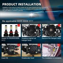 2pcs ROADSUN Car LED Headlight Bulbs H7 H4 H11 H13 9005/HB3 9006/HB4 9007 200W High/Low Beam 12V Universal For Vehicles, Batteries Not Included - 黑色 - 查看 8