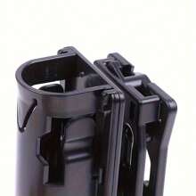 Funda con clip para bastón de 360 grados, rotación universal, funda expansible para bastón de servicio, funda de rápido acceso para cinturón, color negro