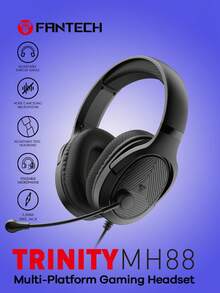 FANTECH Stereo Gaming Headset, Wired Gaming Headset With 6.5ft Cord, Noise-Proof Over Ear Headphones With Mic, LED Light, Black/White/Pink - one-size - View 2