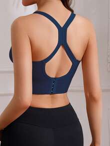 Women's Sports Yoga Bra Top, Criss-Cross Activewear Sports Bra, Supportive & Non-Slip For Running