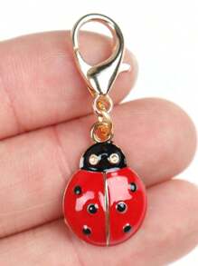 1/5/10pcs Adorable Six - Star Ladybug Charms With Lobster Clasps. Ideal For Use As Keychains, Bag Charms And Other Decorations. And Stylish