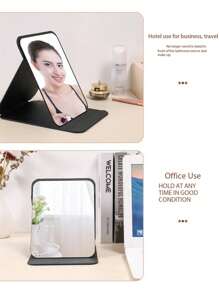 1Pc składane lustro do makijażu z toaletką kosmetyczną do podróży, toaletka, wystrój pokoju, akademik, prezenty kosmetyczne (prostokątne)