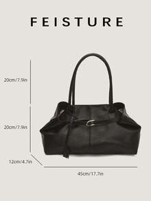 1 chiếc Túi đeo vai chất liệu PU màu đen FEISTURE, Túi xách trang trí có dây đeo, Khóa từ, Thích hợp cho việc đi chơi hàng ngày, Hẹn hò, Đi làm - màu đen - Xem 5