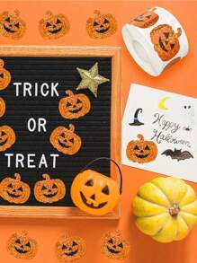 500pcs Cute Boo Ghost,Pumpkin, Stickers Roll - Holographic Waterproof Self-Adhesive Decals For Halloween, Envelopes, Journals & Party Decorations, Assorted Colors, Halloween Decorations, Playful Design, Waterproof Decals,Two Styles To Choose From