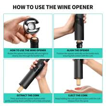 CLITON Rechargeable Wine Opener Electric Wine Bottle Opener 7-In-1 Wine Gift Set With Electric Vacuum Pump, Charging Station, Foil Cutter, Wine Aerator Pourer And 2 Wine Stoppers