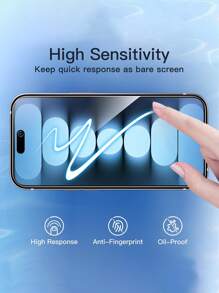 ZYONS 2 paquetes de protector de pantalla de vidrio templado antirreflejo para iPhone 17 Pro Max/Air/17/16 Pro Max/16 Plus/16E/15/14/13/12/11 Series - Acabado brillante, anti-arañazos, anti-huellas dactilares y anti-manchas de grasa, compatible con fundas de teléfono, protección de privacidad de pantalla