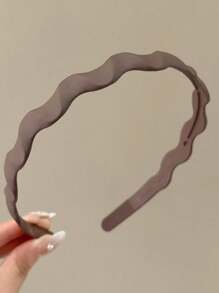 4件装纯色休闲亚克力宽边防滑头带化妆发带简约日常头饰适合所有季节发箍 - 彩色 - 查看 5