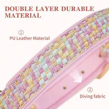 CP503-1 可爱编织图案清新风格狗项圈，舒适耐用的宠物项圈