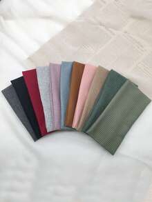 1件装ins风荷叶边宽弹力发带，女士发饰头巾时尚女士围巾时尚发圈 - 彩色 - 查看 2