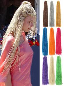 长款波浪卷曲微型ZIZI盒式辫子，扭曲高端合成钩编波浪微型非洲小3S盒式辫子，适合女性和女孩 - 彩色 - 查看 3