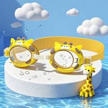 1pc Transparent Cartoon Design Swimming Goggles, Beach Essentials, Beach Accessories, Pool Float