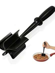 1 Handheld Meat Chopper, Cooking Scraper, Minced Meat Chopper, Stirring Shovel - Multicolor - View 6