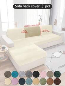 1 pieza Funda de cojín de sofá de peluche de zorro plateado gris oscuro, minimalista clásica, funda protectora decorativa a prueba de polvo de unicolor y elástica, adecuada para hotel, dormitorio, decoración de sala de estar, decoración de habitación, negro, gris claro, caqui, decoración de otoño, decoración de habitación, vuelta al colegio, útiles escolares