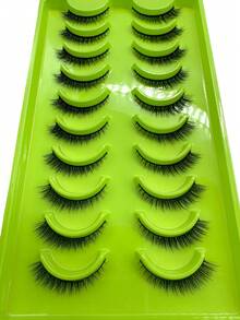 10 Pasang Bulu Mata Palsu Mink 3D Lembut & Halus, Bulu Mata Lengkung Buatan Tangan Tampak Alami, Bulu Mata Palsu untuk Makeup, Bulu Mata Strip Tebal dan Bervolume, Bulu Mata, Bulu Mata Palsu - Bulu mata Cris Cross - View 6