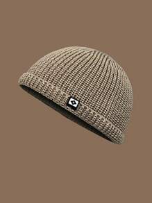 1 Stück Herren gestrickte Mütze mit Buchstickerei, lässige Streetwear Beanie Mütze