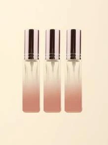 3pcs/6pcs/12pcs/18pcs 10ml Square Glass Refillable Makeup Toner Perfume Small Sample Transparent Fine Mist Spray Bottle, Black/Amber, With Funnel Atomizer, Rose Gold/Purple/Pink