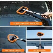 11pcs Auto Windshield Cleaning Kit With 6 Reusable Microfiber Pads, 2 Spray Bottles, Extendable Handles - Green, Popular Auto Cleaning Essential - 橘子 - 查看 3