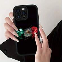 Funda para teléfono (1 unidad) con diseño de escalera con forma de ojo, acabado negro mate, estilo explosivo, ideal para parejas, protectora para phone 11, 12, 13, 14, 15, 16 Pro Max, XS, X, Plus, 12 y 13. - Negro - Ver 1