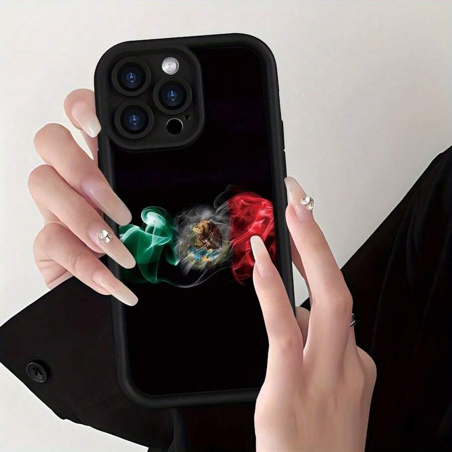 Funda para teléfono (1 unidad) con diseño de escalera con forma de ojo, acabado negro mate, estilo explosivo, ideal para parejas, protectora para phone 11, 12, 13, 14, 15, 16 Pro Max, XS, X, Plus, 12 y 13. - Negro - Ver 1