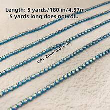 (5码/10码)银色AB钻、水晶钻密链、银钻、爪链、钻石链、钻石爪链、钻石装饰链、电泳链、电镀密爪钻石缝纫工艺链DIY、圣诞节和万圣节装饰、优雅简约身体链、钻石装饰链、 - 彩色 - 查看 17