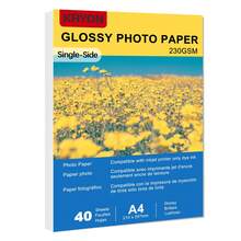 KRYON A4 20/40 Sheets High Glossy Photo Paper For Any Inkjet Printer, 8.3*11.7 Inch 230G 61Ib Thick Photo Paper For Dye Ink - White - View 2
