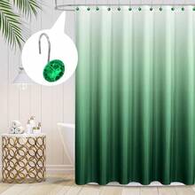 MitoVilla Purple Shower Curtain Hooks Rings, Metal Shower Hooks Shower Curtain Liner, Purple Rust Proof Shower Rings Curtain Accessories And Bathroom Shower Rod, 12 Pack Bathroom Set - Green - View 2