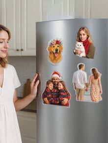 1 قطعة مغناطيس ثلاجة شخصي مخصص بصور، هدايا صور عائلية شخصية، مغناطيسات ثلاجة مع صور، مغناطيسات ثلاجة مخصصة، مغناطيسات ثلاجة بصور كلاب وقطط مميزة، مغناطيسات ثلاجة أكريليك بأشكال غير متماثلة، ديكورات منزلية دافئة وجميلة وخاصة، هدايا شخصية، هدايا عيد الزواج، هدايا خاصة، هدايا المناسبات، ديكور عيد الميلاد، لتدشين المنزل - متعدد الألوان - مشاهدة 4