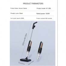 Akane 超轻有线吸尘器，线长 4-5 米，包含清洁刷卷、集尘器、缝隙和室内装饰工具、可拆卸手持式吸尘器、适用于硬地板的多功能真空拖把、边缘清洁、自清洁和热风干燥 - 查看 13