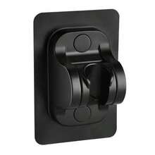 高压手持淋浴喷头，5 种可调节模式，壁挂式设计，含柔性软管和支架 - 黑色塑料圆形淋浴喷头，提升浴室体验，淋浴喷头支架，简约浴室