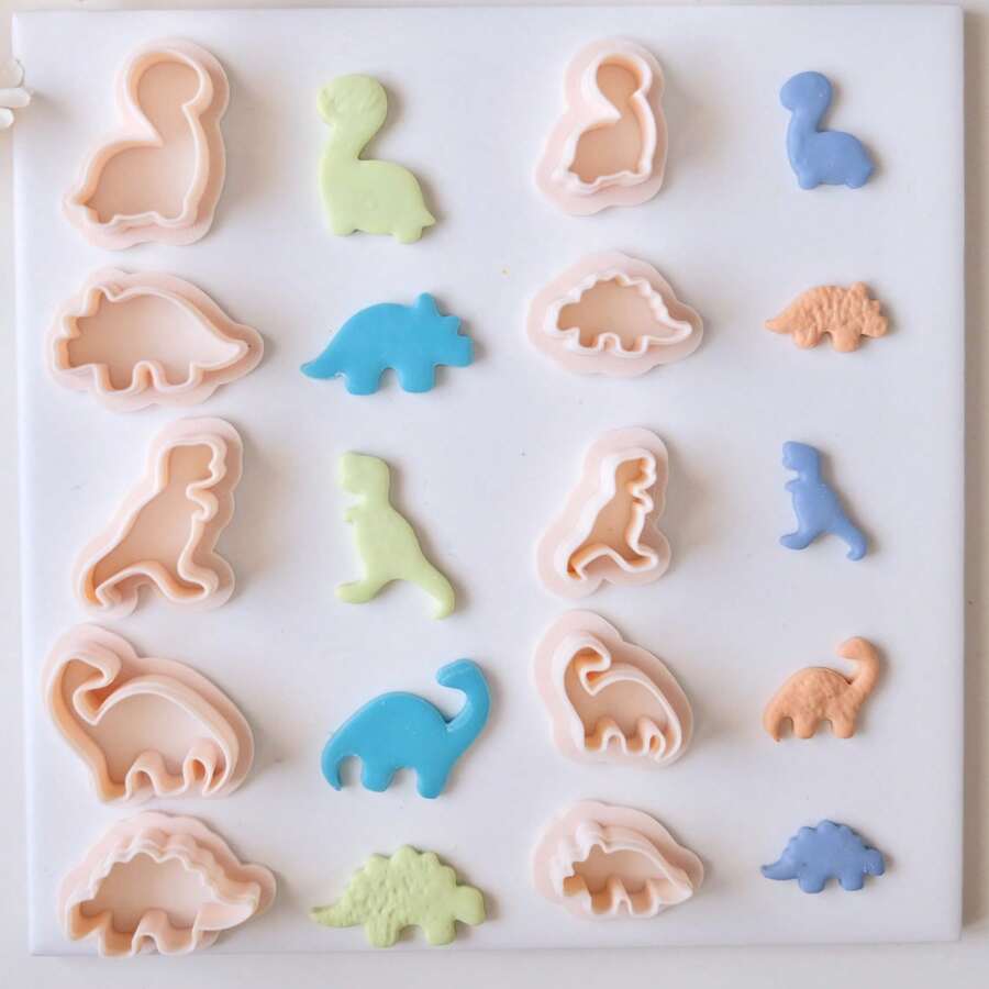 5 件/套恐龙形状聚合物粘土切割器，用于耳环和珠宝制作，霸王龙图案粘土切割模具，用于手工吊坠和项链，雷龙粘土工艺工具 - Animal - 查看 1