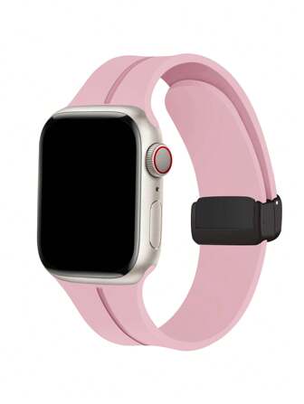 Wristitani Silicone For Apple Watch Band Apple Watch 42mm 38mm 40mm 41mm 44mm 45mm 46mm 49mm Folding Magnetic Fashion Smart Watch Replacement Apple Watch Strap For Series Ultra2 Ultra SE2 SE 10 9 8 7 6 5 4 3 2 1 For Students Returning To School