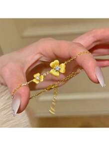 Elegante Exquisito Luxuoso Magnífica Flor Pulseira Pingente de Zircônia Cúbica para Mulher Casamento Diário Férias Música Festival Aniversário Presente de Casal, Presente para Ela
