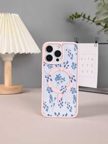 GALLAPLE Blue & White Botanical Print Magnetic Phone Case, Minimalist Scandinavian Inspired,Durable And Dirt-Resistant Material With Wireless Charging Design,Compatible With IphoneX/XS/XSMAX/11/11pro/11promax/12/12pro/12promax/13/13pro/13promax/14/14plus/14pro/14promax/15/15plus/15pro/15promax/16/16plus/16pro/16promax - 淺灰色 - 查看 8