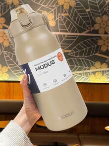 1700ml Stainless Steel Travel  Bottle With Vacuum Insulation White For Coffee Water With Handle Camping And Trail MODUS - Màu be - Xem 9