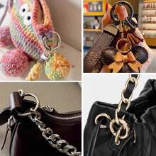 2pcs/4pcs/6pcs Metal Spring,3 Colors O Rings Clip Carabiner Snap Rings Zinc Alloy Spring O Ring Round Spring Snap Carabiner Clip Buckle Karabinerring For Keyrings Buckle,Bags,Purses - Multicolor - View 4