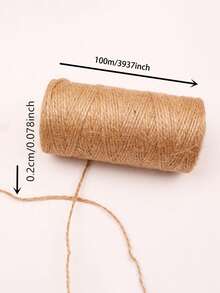 1/2/3 件 2 毫米 100 米天然黄麻绳丝带蝴蝶结工艺品 DIY 婚礼礼品包装园艺黄麻绳缝纫派对手工装饰配件 - 黃麻色 - 查看 9