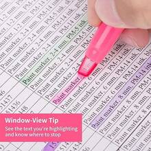 1 盒透明荧光笔 | 双面水晶笔尖设计，6 色马卡龙透明笔尖荧光笔套装，适合学生使用 | 高亮水性墨水，适合学习、办公、笔记 | 彩色荧光笔，标记精准，持久耐用 | 透明笔尖，易于检查剩余墨水 | 轻松书写，突出显示重点，非常适合书籍、文件和文具（颜色和款式随机发送）、学校用品、返校 - 彩色 - 查看 3