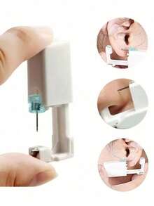 6pcs Disposable Ear Piercing Gun With Built-In Ear Studs-Safety Self Ear Piercing Tool Set Disposable Sterile Piercing Unit Studs Flower Style Piercing Gun Piercer Tool Machine Body Piercing Jewelry