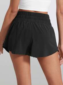RUNONWHEELS 5 Short athlétique pour femme Taille haute Jupe à volants flottante Superposé pour Entraînement Course Tennis avec Poche Zippée